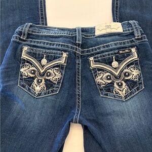 MissMe Women's Straight Embellished Jeans